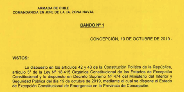<h1 class="blogtitle">BANDO Nº1, JEFATURA DE LA DEFENSA NACIONAL DE CONCEPCIÓN</h1>