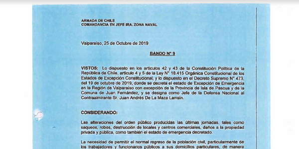 <h1 class="blogtitle">BANDO N°9, JEFATURA DE LA DEFENSA NACIONAL DE VALPARAÍSO</h1>